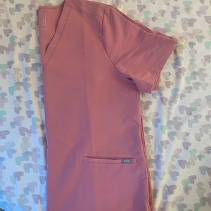 Figs Casma Scrub Top, XL - Chalk Pink